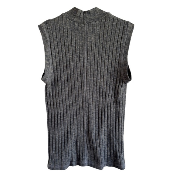 Michael Stars One Size Ribbed Mock Neck Sleeveless Top - Picture 4 of 6
